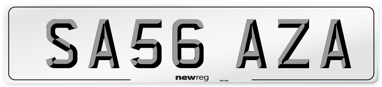 SA56 AZA Number Plate from New Reg